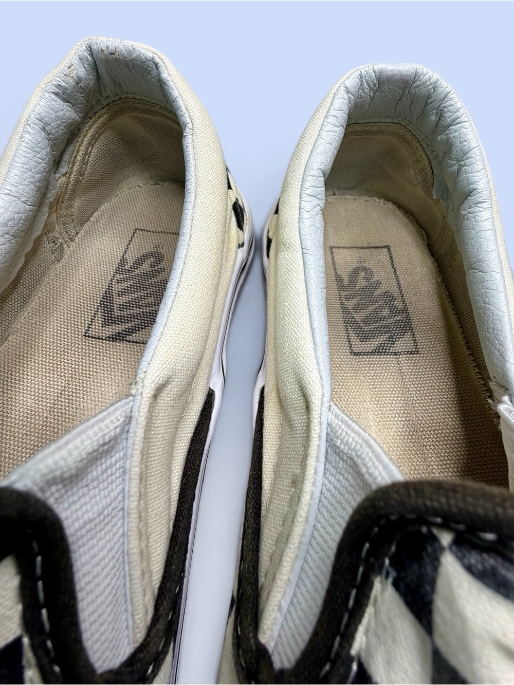 Vans Classic Checkerboard Slip-On Skate Shoes Black & Off-White 7.5 Men/9.0 Wmn - Picture 10 of 12